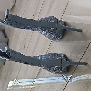 Blue heels with rhinestones